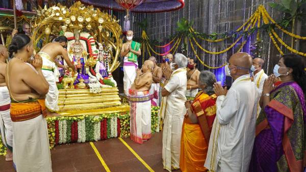 Thirumalai Brahmorsavam: Malayappaswamy wakes up in a Garuda Vahana Sevai Thirumalai Brahmorsavam: Malayappaswamy wakes up in a Garuda Vahana Sevai