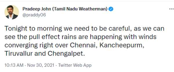  சென்னைக்கு எச்சரிக்கை