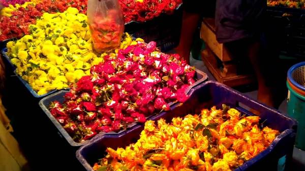 Flowers Wasted at Koyambedu Wholesale Market Due to Poor demand and continuous rain Flowers Wasted at Koyambedu Wholesale Market Due to Poor demand and continuous rain