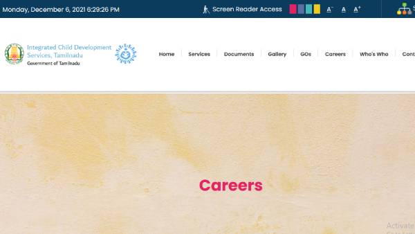 jobs recruitment announcement in Directorate of Integrated Child Development Projects in Chennai jobs recruitment announcement in Directorate of Integrated Child Development Projects in Chennai