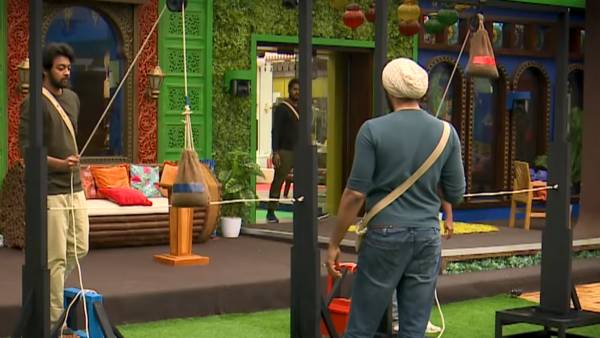 கயிற்றில் மணல் மூட்டை 