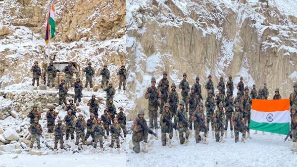 Indian Army hoisted National flag in Galwan Valley on New year Indian Army hoisted National flag in Galwan Valley on New year
