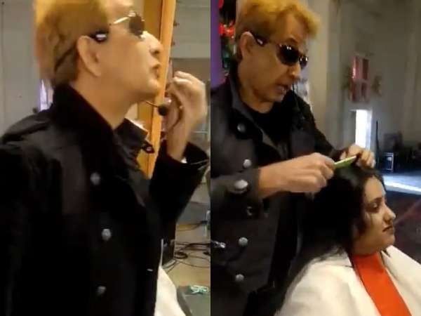 பெண்ணின் தலையில் எச்சில் துப்பினார் 