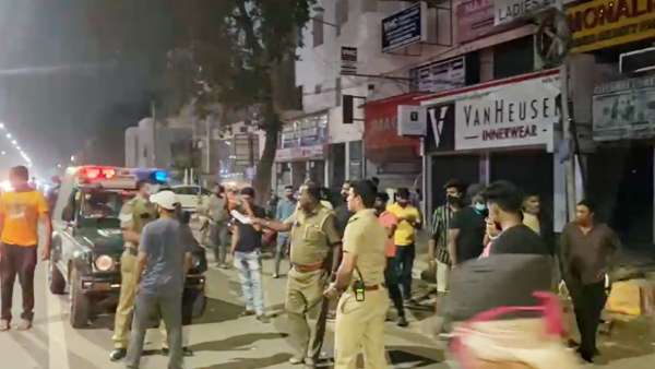 A Race car hits on transformer and a super market leads one injured 