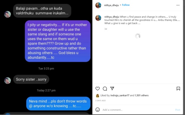 மன்னிப்பு கேட்க வைத்த வார்த்தைகள்