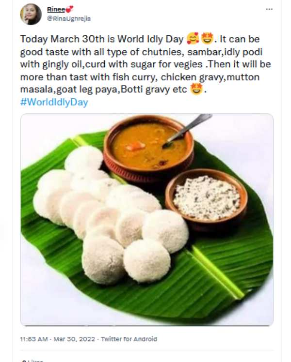 இன்று உலக இட்லி தினம் இன்று உலக இட்லி தினம்