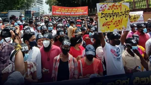 Srilanka: JVP Youth Wing protest against govt in Colombo 