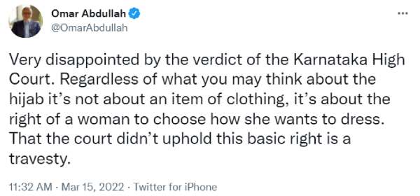  உமர் அப்துல்லா கருத்து 