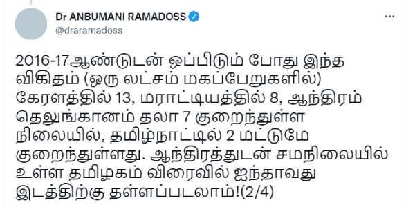 தமிழகத்தின் நிலை 