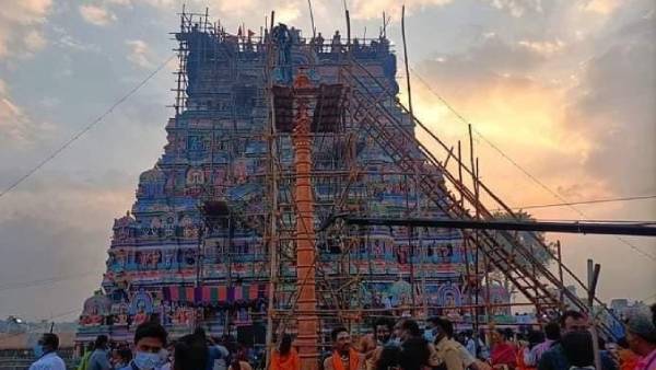 Recovery of stolen urns at Viruthakriswarar temple again Kumbabishekam 