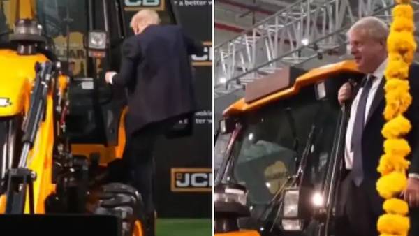  ஜேசிபி வாகனத்தில் போரிஸ் ஜான்சன்