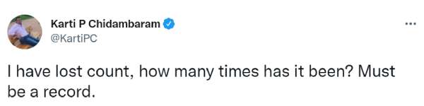  கார்த்தி சிதம்பரம் ட்வீட்