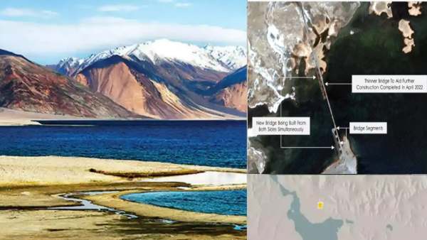 China starts building another bridge across Pangong Lake Satellite Pic Shows China starts building another bridge across Pangong Lake Satellite Pic Shows