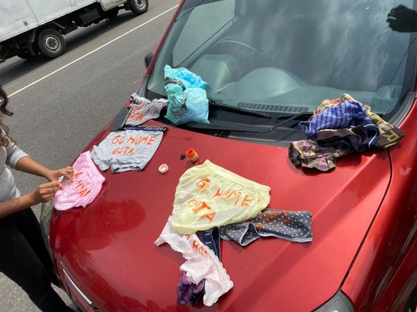  Underwear protest near Sri Lanka Parliament today 