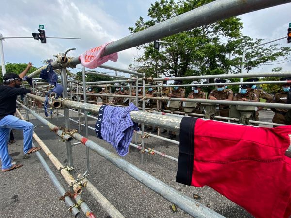  Underwear protest near Sri Lanka Parliament today 