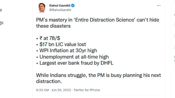 Rahul Gandhi continues attack on PM Narendra Modi over unemployment and inflation 