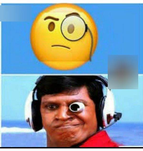 Funny memes collection on emoji with vadivelu image