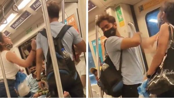  பளார் என அறைந்த இளம்பெண்