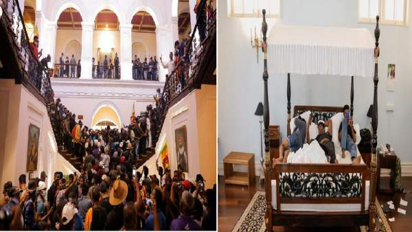 Sri Lankan Presidents Home Temple Tree Palace, a tourist attraction; People waiting in line Sri Lankan Presidents Home Temple Tree Palace, a tourist attraction; People waiting in line