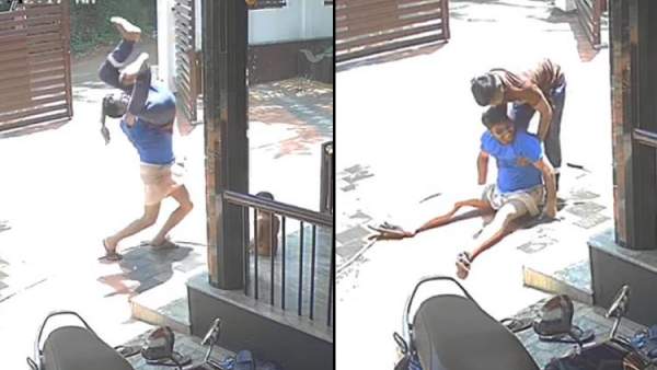 தவறி விழுந்த தம்பி-தாங்கி பிடித்த அண்ணன் தவறி விழுந்த தம்பி-தாங்கி பிடித்த அண்ணன்