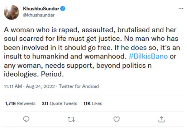 குஷ்பு ட்வீட் 