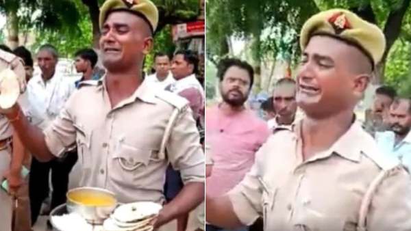 Even Dogs dont eat our food, UP Police constable complaints with tears Even Dogs dont eat our food, UP Police constable complaints with tears