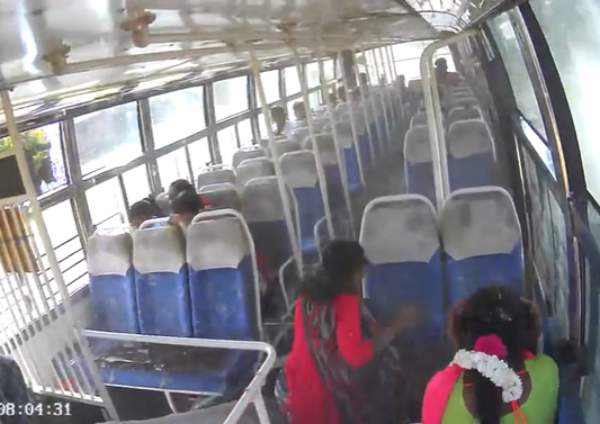 School student killed in college bus collision near Rasipuram - CCTV footage School student killed in college bus collision near Rasipuram - CCTV footage