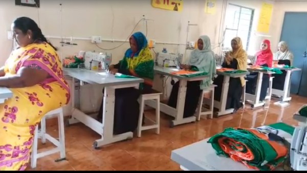 Sivaganga Muslim women take pride in making the national flag 