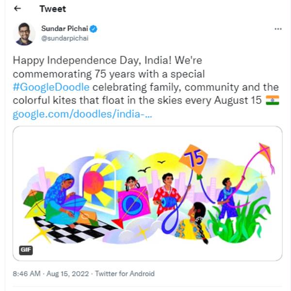 Colorful Cheering Google Doodle Designed As India Celebrating 76th Independence Day Colorful Cheering Google Doodle Designed As India Celebrating 76th Independence Day
