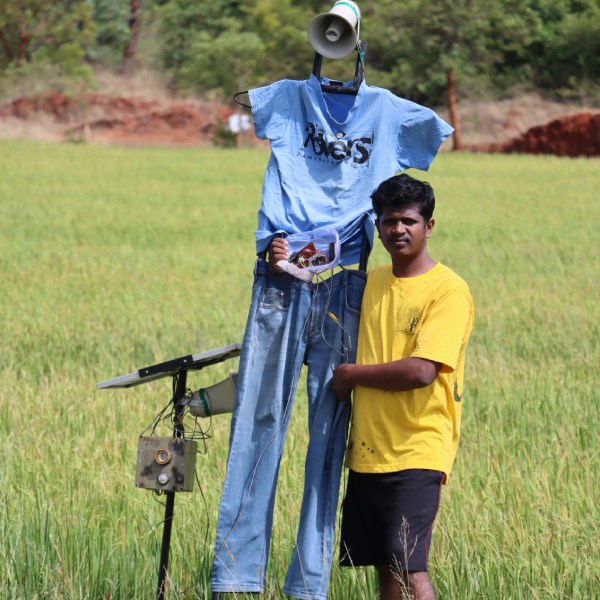 A youth from Nellai has invented a new tool to save garden crops from wild animals. A youth from Nellai has invented a new tool to save garden crops from wild animals.