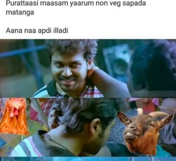 Funny memes collection on purattasi month ending