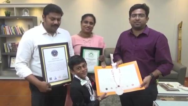 பதக்கங்களை குவிக்கும் சிறுவன் 