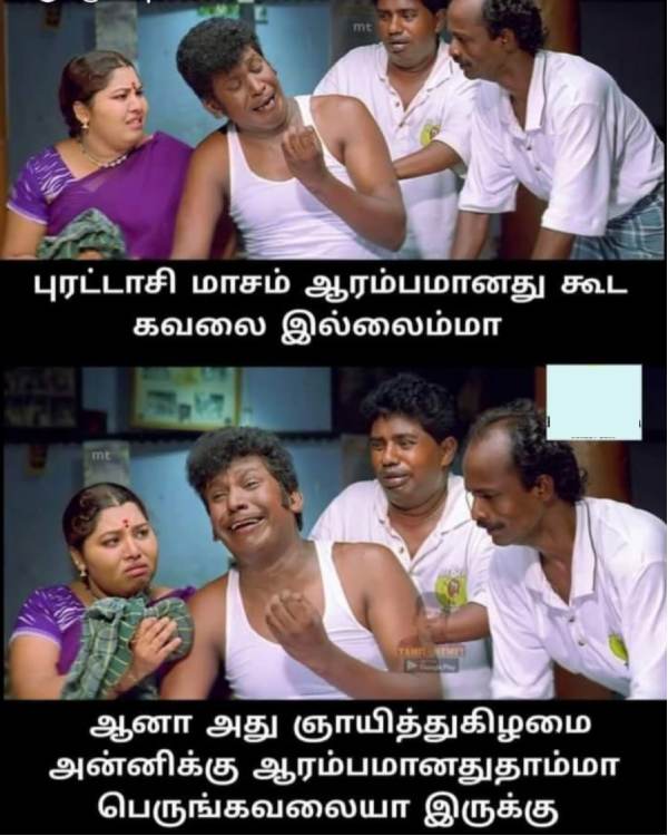 Funny memes collection on purattasi month ending