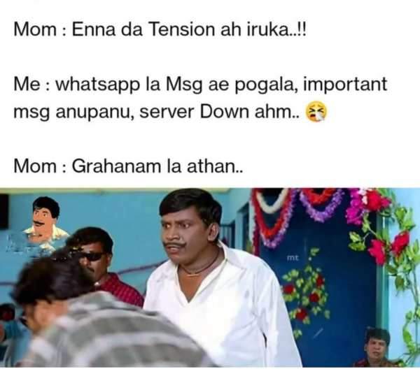 Funny memes collection on whatsapp down and Solar Eclipse 2022 