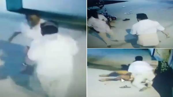 Two drunken people stabbing each other in government hospital premises in Tiruvarur Two drunken people stabbing each other in government hospital premises in Tiruvarur