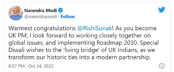 பிரதமர் மோடி வாழ்த்து பிரதமர் மோடி வாழ்த்து