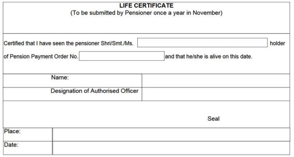 வாழ்வு சான்றிதழ் வாழ்வு சான்றிதழ்