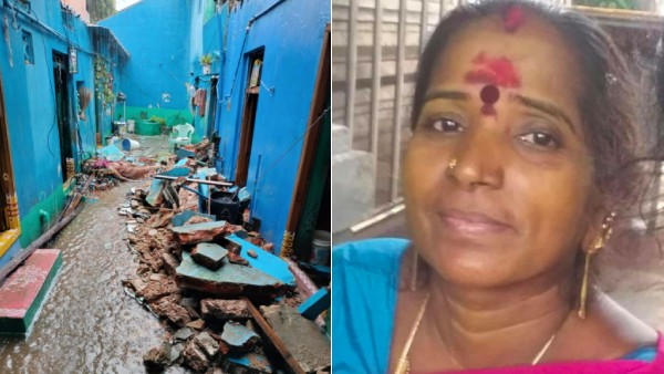 பால்கனி இடிந்து பெண் பலி 