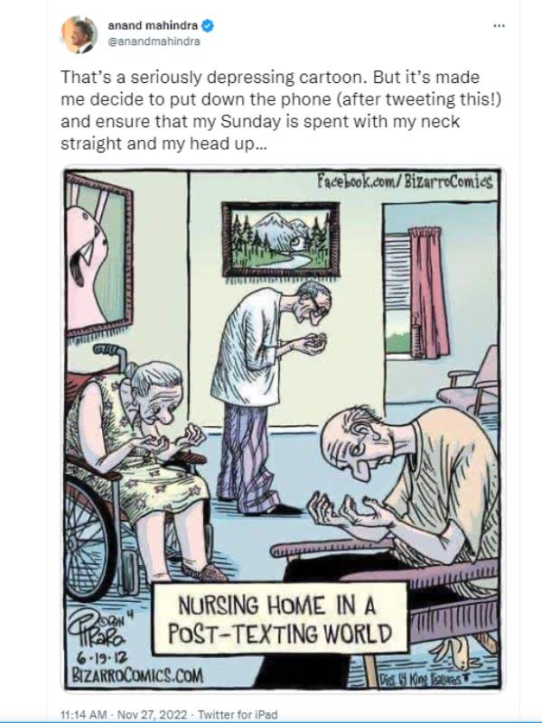 கார்டூனை வைத்து ஆனந்த் மகிந்திரா ட்விட் 