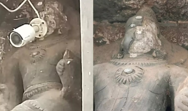 கடவுள் சிற்பம் சேதம் கடவுள் சிற்பம் சேதம்