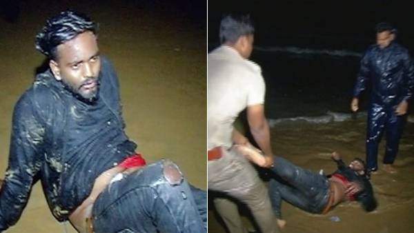  கடலுக்குள் பாயந்த போலீஸார் 