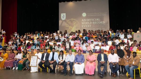 Thirukkural citing competition in Dubai at a private school 