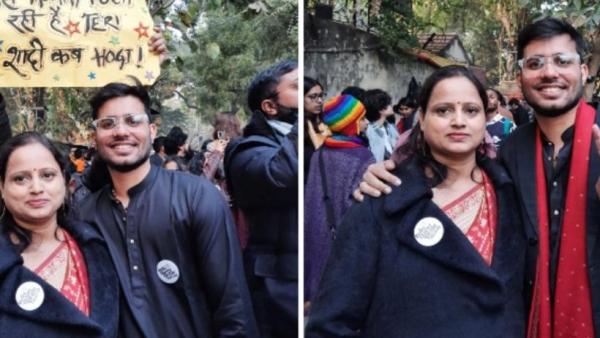 மகனுடன் பங்கேற்ற தாய் 