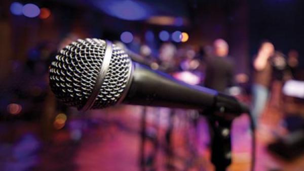 மைக்கில் பேசி அலறவிட்ட பெண் 