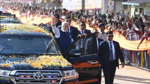 பிரதமர் மோடிக்கு உற்சாக வரவேற்பு 