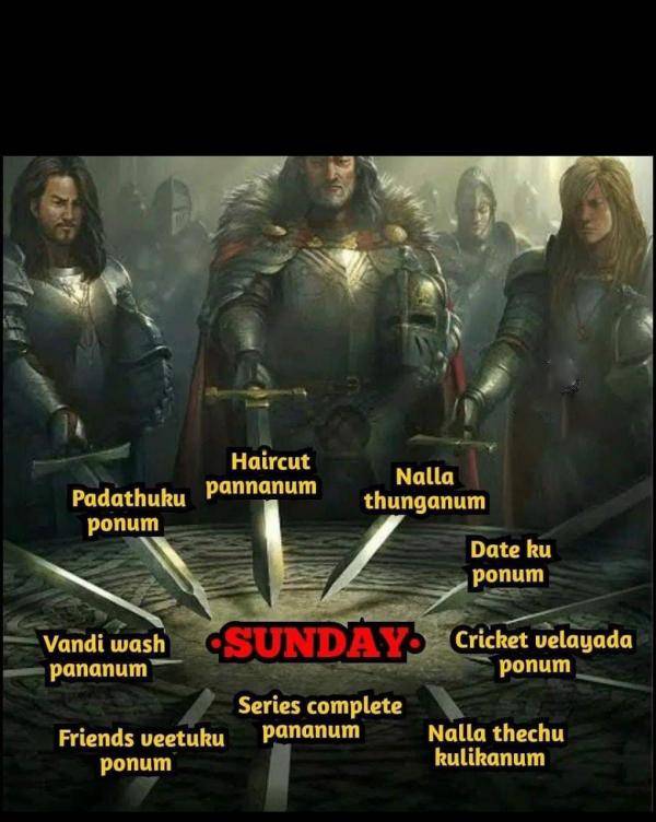 Funny memes collection on sunday routine 26-02-2023