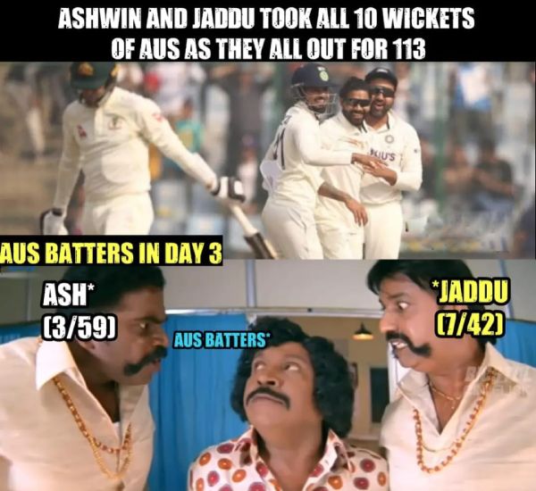 Funny memes collection on Ashwin-Jadeja’s bowling in IND vs AUS test match Funny memes collection on Ashwin-Jadeja’s bowling in IND vs AUS test match