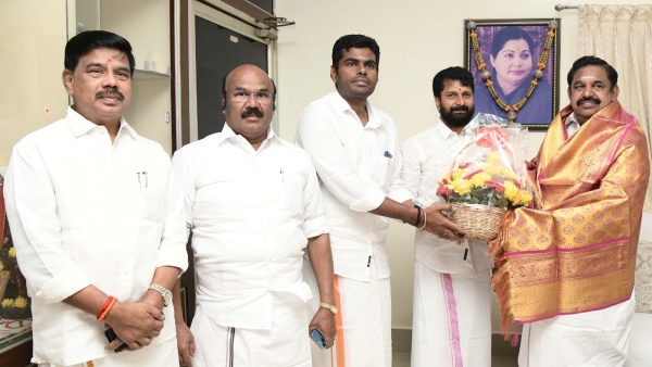 Tamilnadu BJP President Annamalai meets Edappadi Palaniswami Tamilnadu BJP President Annamalai meets Edappadi Palaniswami