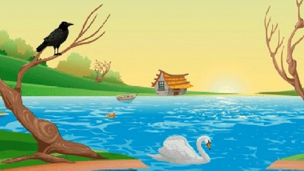 Short story for Kids : The tale of Crow and Swan