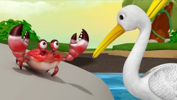 Short story for Kids: The story of the Crane And Crab 